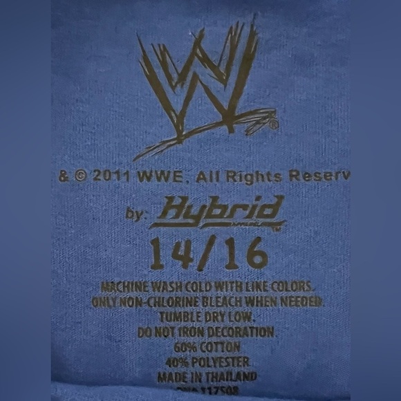 WWE Vintage NEW Youth 14/16 Blue Long Sleeve Tshirt with Wrestlers John Cena - Picture 6 of 7
